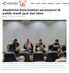 Akademisi: Keterwakilan perempuan di politik masih jauh dari ideal