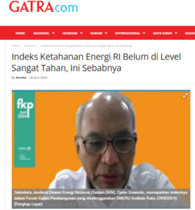 Indeks Ketahanan Energi RI Belum di Level Sangat Tahan 