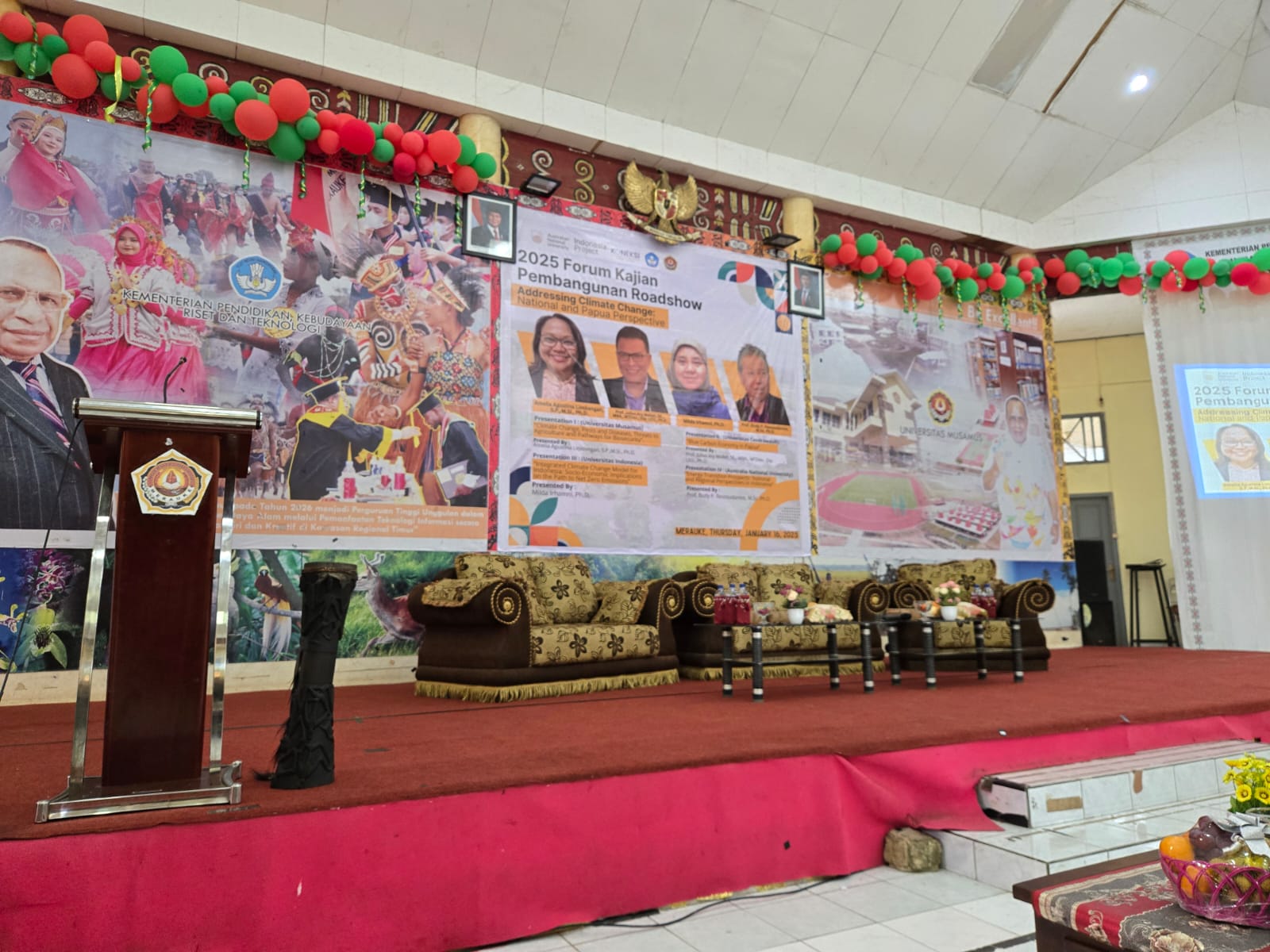 Welcoming poster at Universitas Musamus, Merauke