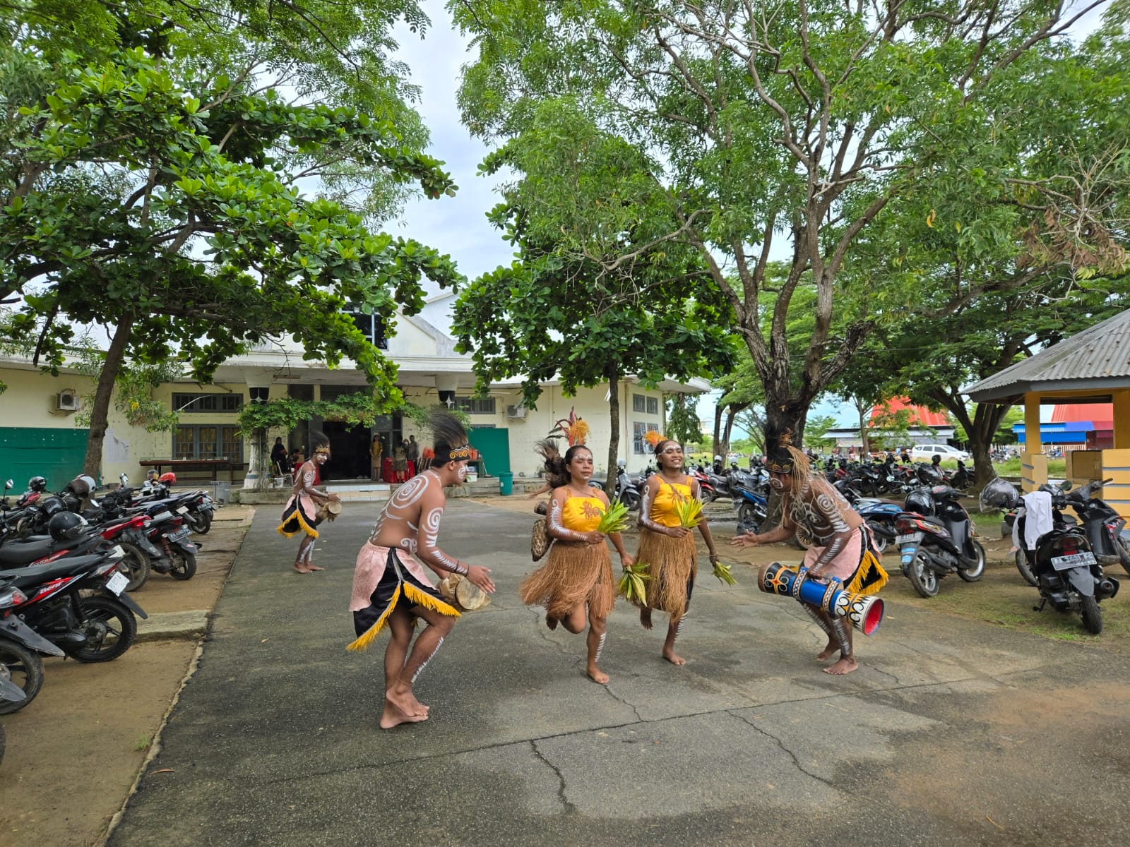 Welcoming dance at Universitas Musamus, Merauke